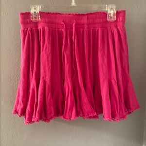 White Birch Pink Pleated Skater Mini Skirt